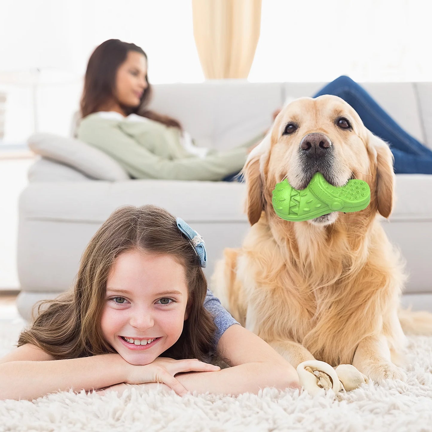 Squeaky Dog Toy Large Dog Chew Toys for Aggressive Chewers Rubber Dog Shoes Shape Toothbrush Toys