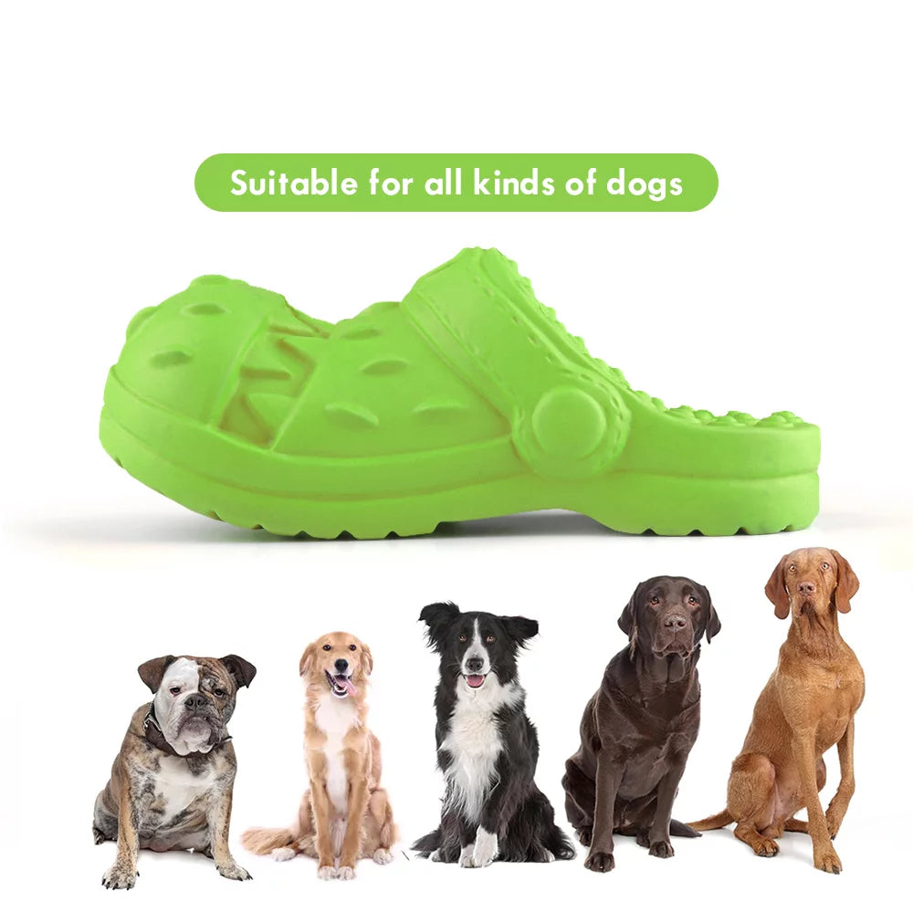 Squeaky Dog Toy Large Dog Chew Toys for Aggressive Chewers Rubber Dog Shoes Shape Toothbrush Toys