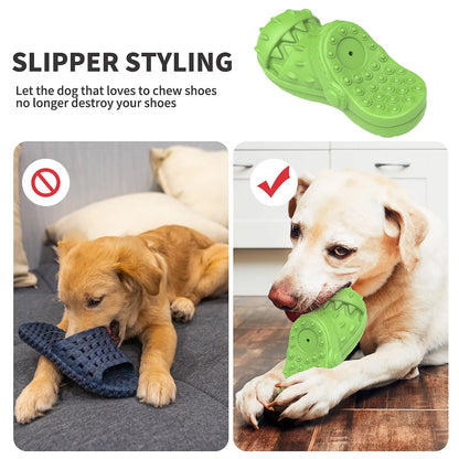 Squeaky Dog Toy Large Dog Chew Toys for Aggressive Chewers Rubber Dog Shoes Shape Toothbrush Toys